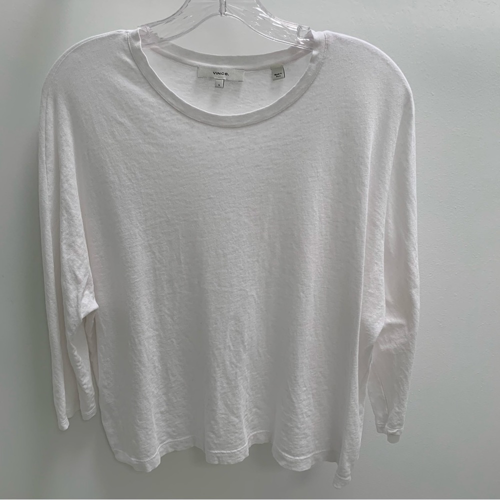 Vince Bracelet Sleeve Dolman Top, White